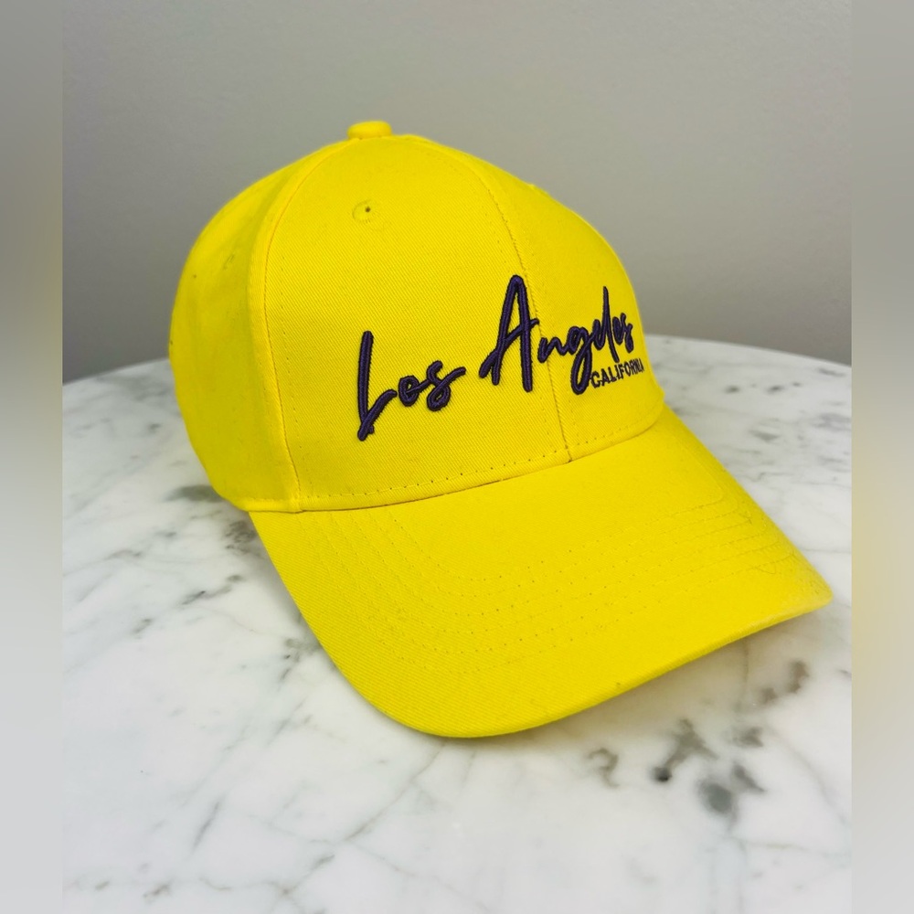 Yellow “Los Angeles California” Baseball Dad Hat – One Size Fits All